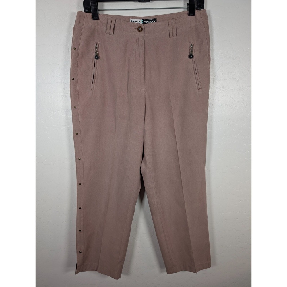 Jamie Sadock Golf Pants‎ Women 8 Brown Faux Suede Pants Activewear Athleisure